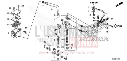 REAR BRAKE MASTER CYLINDER (CBR600RA) CBR600RAD de 2013